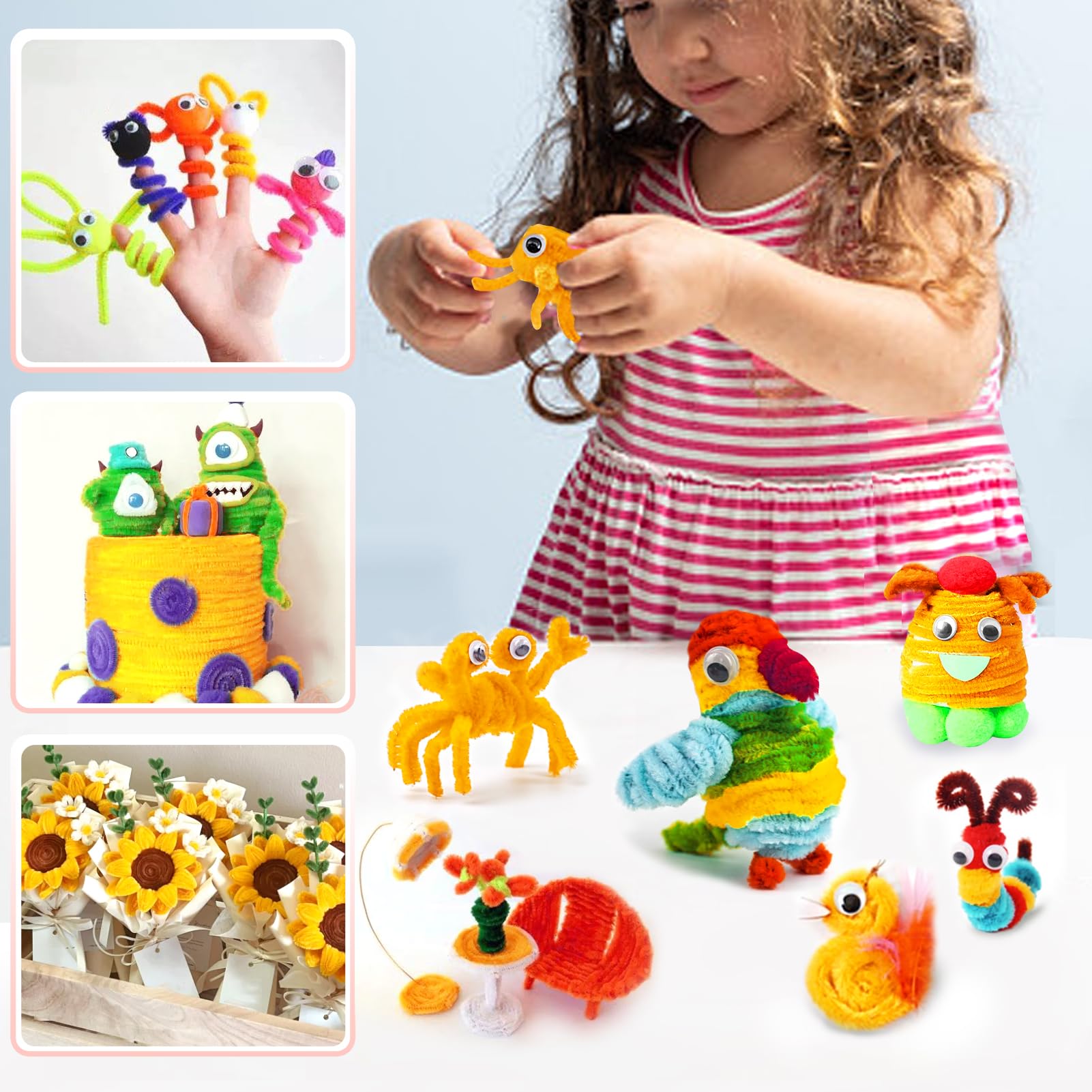 Amazon.com: TOAOB 100pcs Pipe Cleaners Crafts Supplies Golden